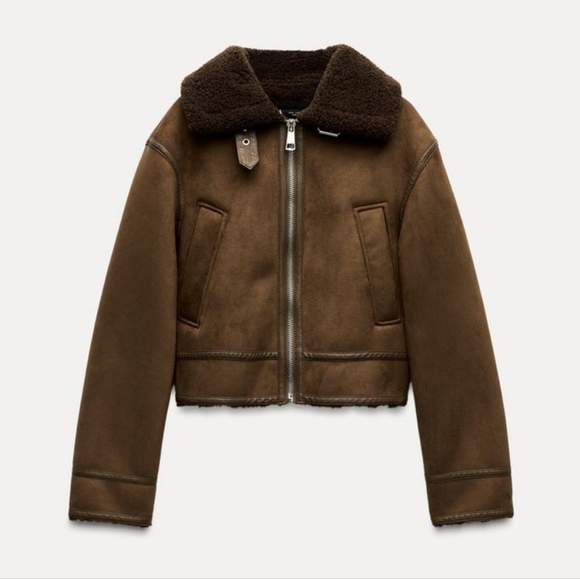 Zara Jackets & Blazers - Zara Brown Double Faced Shearling Jacket Women’s Medium